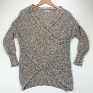 Jordann Pink Knit Wrap Cozy Pullover Sweater A6